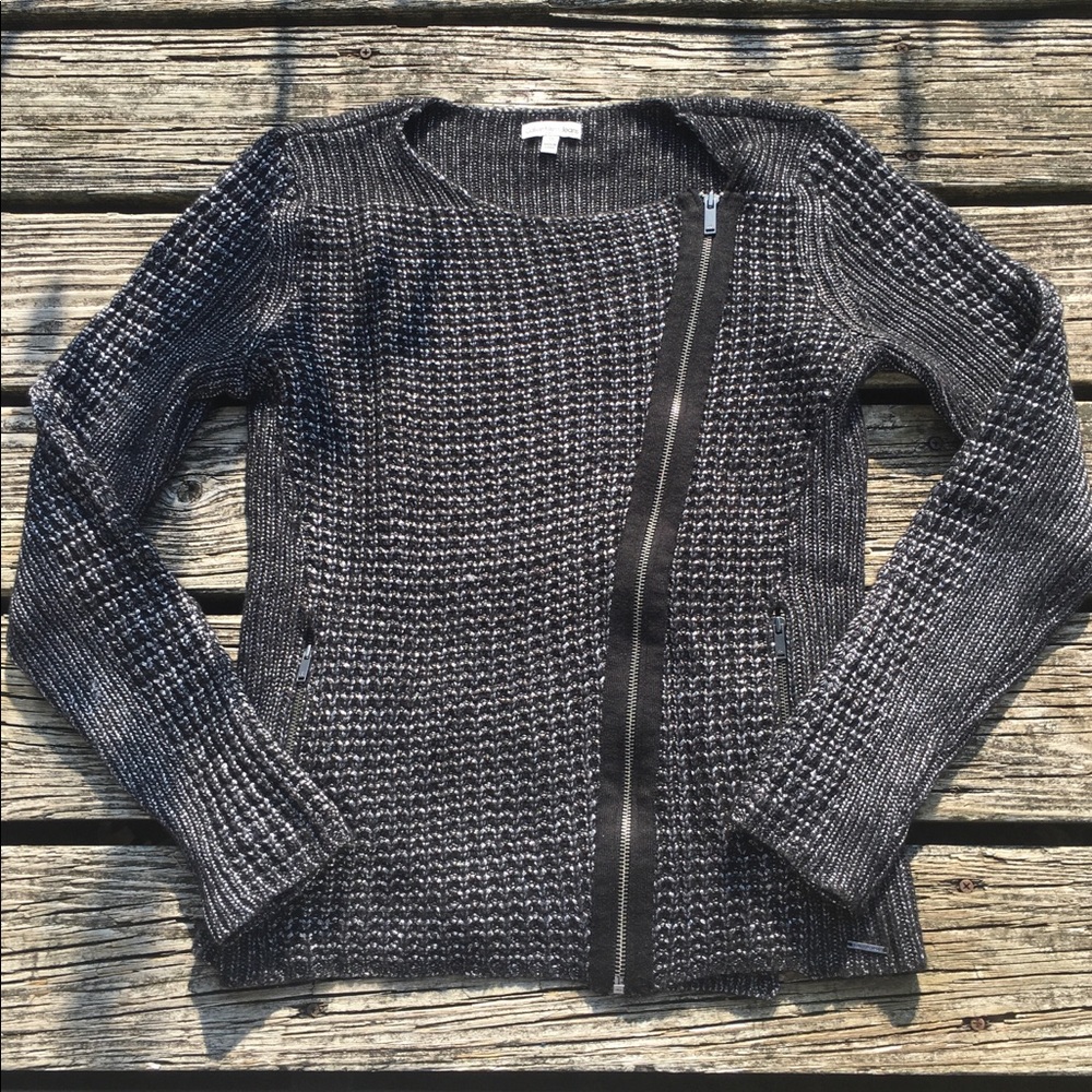 Calvin Klein Wool Asymmetric Zipper Sweater